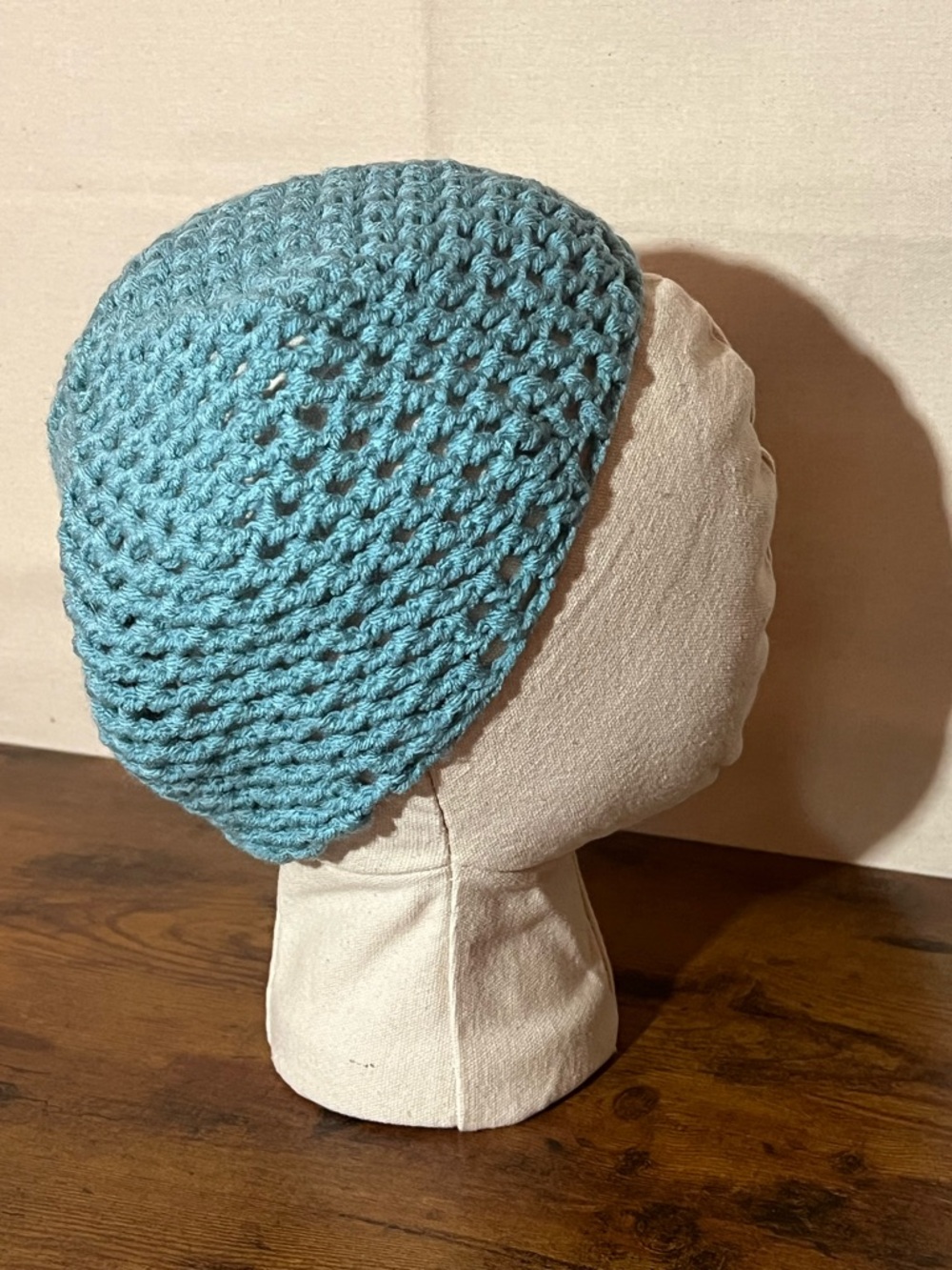 Handmade Crochet Rasta Tam Hat | Slouchy Beanie for Locs | Blue